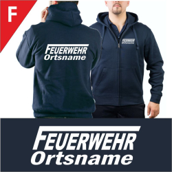 Hooded jacket navy, font "F" with own lettering