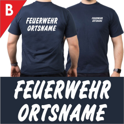 T-shirt navy with font type "B"
