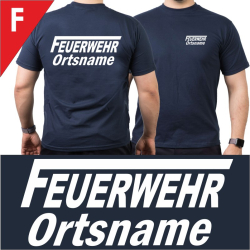 T-shirt navy with font type "F"