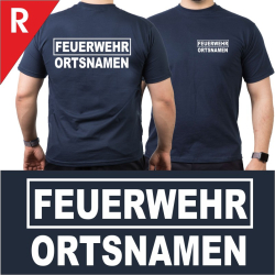 T-Shirt navy mit Schrift-Typ "R"