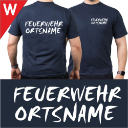 T-Shirt navy mit Schrift-Typ "W"