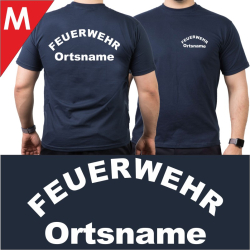 T-Shirt navy mit Schrift-Typ "M"