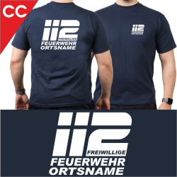 T-shirt navy with font type "CC"