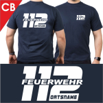 T-shirt navy with font type "CB"