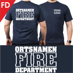 T-shirt blu navy con carattere tipo "FD"