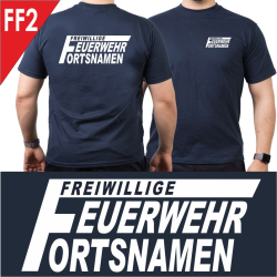 T-shirt marine avec police type "FF2"