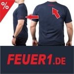 T-shirt blu navy con carattere tipo "FF2"