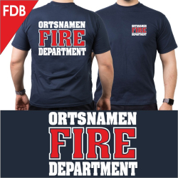 T-shirt navy with font type "CBB" multicolored