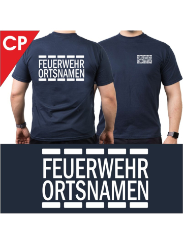 T-Shirt navy mit Schrift-Typ "CP"