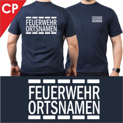 T-shirt navy with font type "CP"