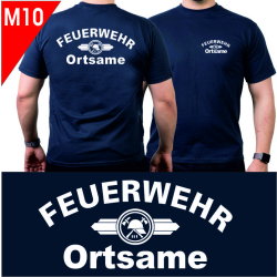 T-Shirt navy mit Schrift-Typ "TM10"