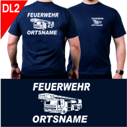 T-shirt navy with font type "DL2"