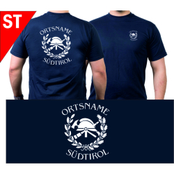 Camiseta azul marino con fuente tipo "ST"