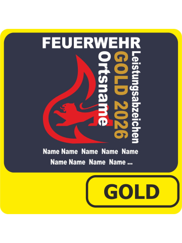T-Shirt Leistungsabzeichen GOLD Stauferlöwe + Namen (Nr. 22)