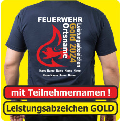 T-Shirt Leistungsabzeichen GOLD Stauferlöwe + Namen (Nr. 22)
