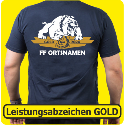 T-Shirt Leistungsabzeichen GOLD (bulldogge gold/weiss) (Nr. 31)