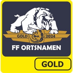 Polo Leistungsabzeichen GOLD (bulldogge gold/weiss) (Nr. 31)