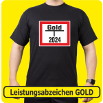 T-Shirt schwarz Leistungsabzeichen GOLD (Hydrant) (Nr. 15)