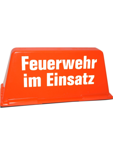 Dachaufsetzer "Feuerwehr im Einsatz" red/yellow unbeleuchtet, TüV-geprüft