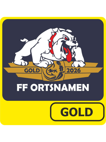 T-Shirt Leistungsabzeichen GOLD (bulldogge gold/weiss/rotes Halsband) (Nr. 32)