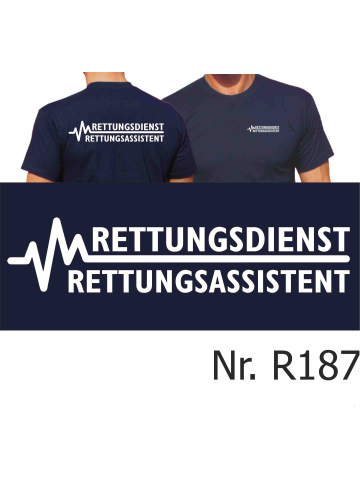 T-Shirt blu navy, RETTUNGSDIENST