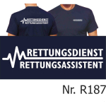 T-Shirt blu navy, RETTUNGSDIENST