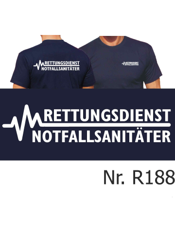 T-Shirt azul marino, RETTUNGSDIENST