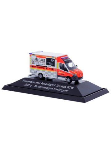 Modell 1:87 MB Sprinter Wietmarscher Ambulanzfahrzeuge RTW, Baby-NAW Esslingen, 2018 (BaWü)
