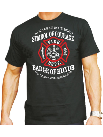 T-Shirt black, "Symbol of Courage - Badge of Honor" (Maltese Cross), M