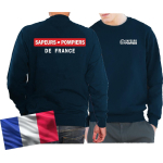 Sweat navy, Sapeurs Pompiers de France - rouge/blanc S