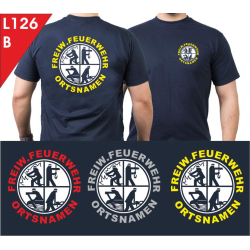 T-shirt navy with font type "L121"