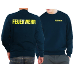 Sweat navy, FEUERWEHR gelb-reflektierende Schrift XL