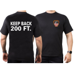 T-Shirt black, New York City Fire Dept. KEEP BACK 200 FT., Brustemblem farbig 4XL