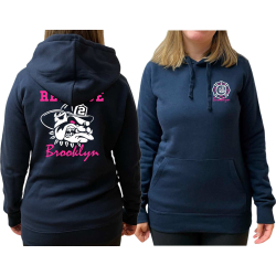 Damen-Hoodie navy, RES-2-CUE Brooklyn, fire fighting...