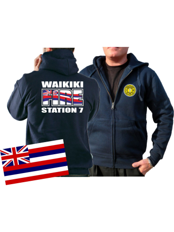 Kapuzenjacke navy, WAIKIKI FIRE - Station 7, Honolulu.(Hawaii)