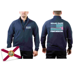 Sweatjacke navy, Miami-Dade Fire Rescue, rosa/hellblau