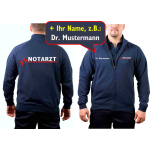 Sweat jacket navy, emergency doctor with red EKG-line