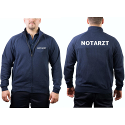 Sweatjacke navy, NOTARZT in weiss S