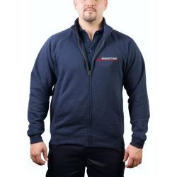 Sweatjacke navy, FEUERWEHR - NOTFALLSANITÄTER weiss/rot M