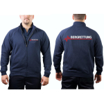 Sweatjacke navy, FEUERWEHR - NOTFALLSANITÄTER weiss/rot M