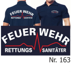 Polo navy, Rettungssanitäter (weiß/rot) L