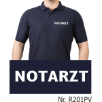 Polo navy, NOTARZT in weiß (Brustdruck) XXL