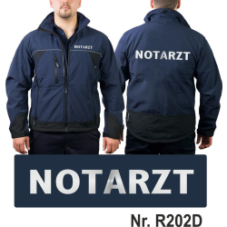 WorkSoftshelljacke navy, NOTARZT silber-reflektierend XXL