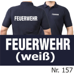 Polo navy, FEUERWEHR in weiß, S
