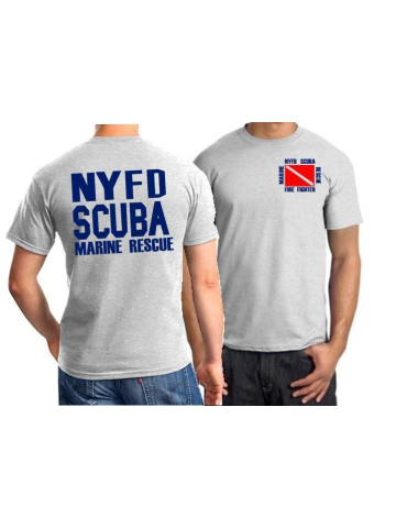 T-Shirt ash, New York City Fire Dept. SCUBA Marine-Rescue S