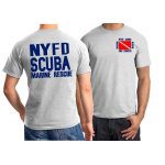 T-Shirt ash, New York City Fire Dept. SCUBA Marine-Rescue S