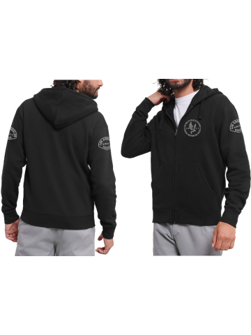 Hooded jacket black, L.A.P.D. SWAT, California, flag
