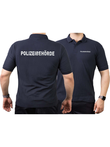 Polo marin, POLIZEI dans argent-réfléchissant avec déshabillerdesign