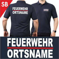 Polo navy mit Schrift-Typ "SB" mehrfarbig