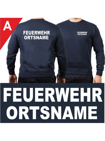 Sweat navy with font type "A"